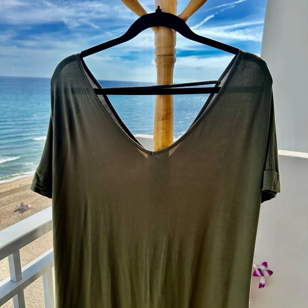 Olive Green Flowing maxi dress